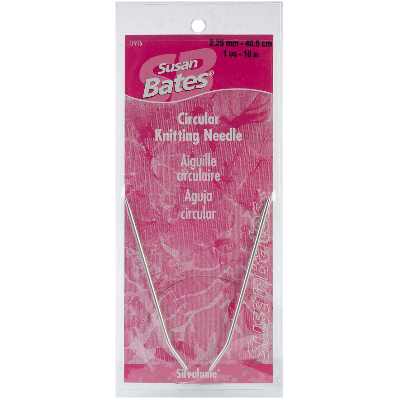 Susan Bates Silvalume Circular Knitting Needles 16"-Size 1/2.25mm